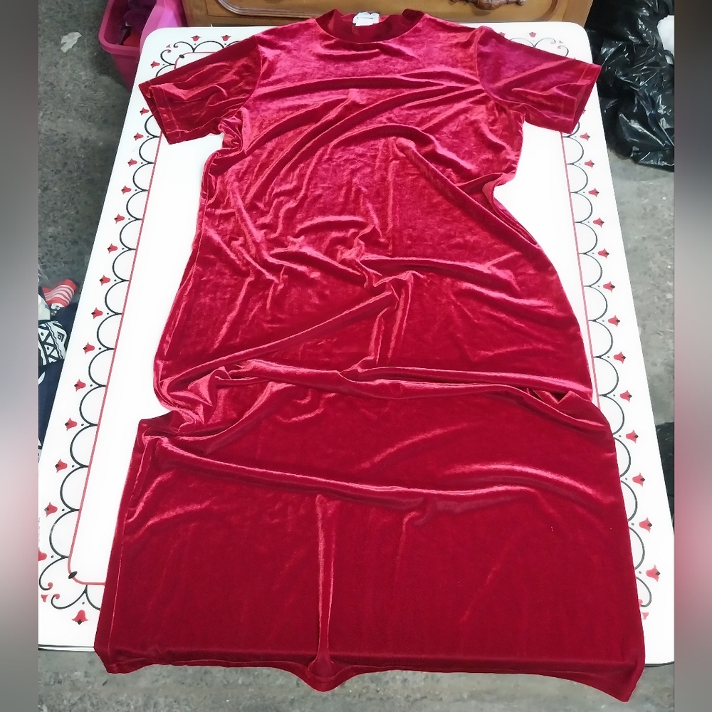 Vintage ACW Design Red Velvet Women's Dress